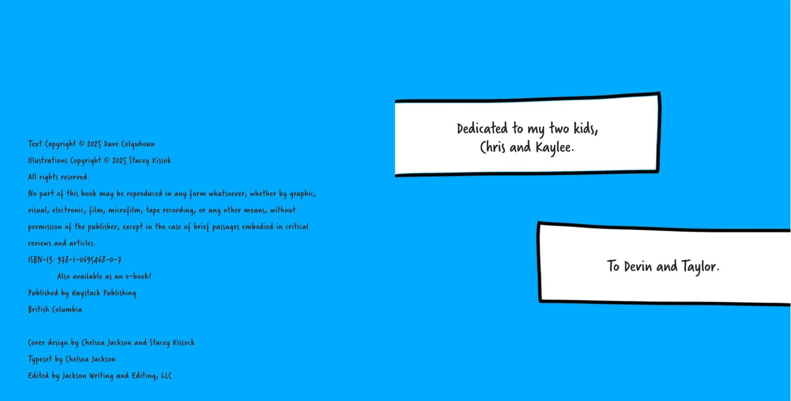 Book dedication page